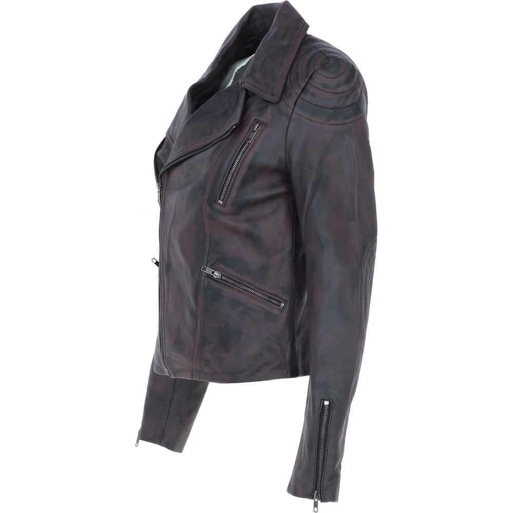 Women's Black Leather Biker Jacket